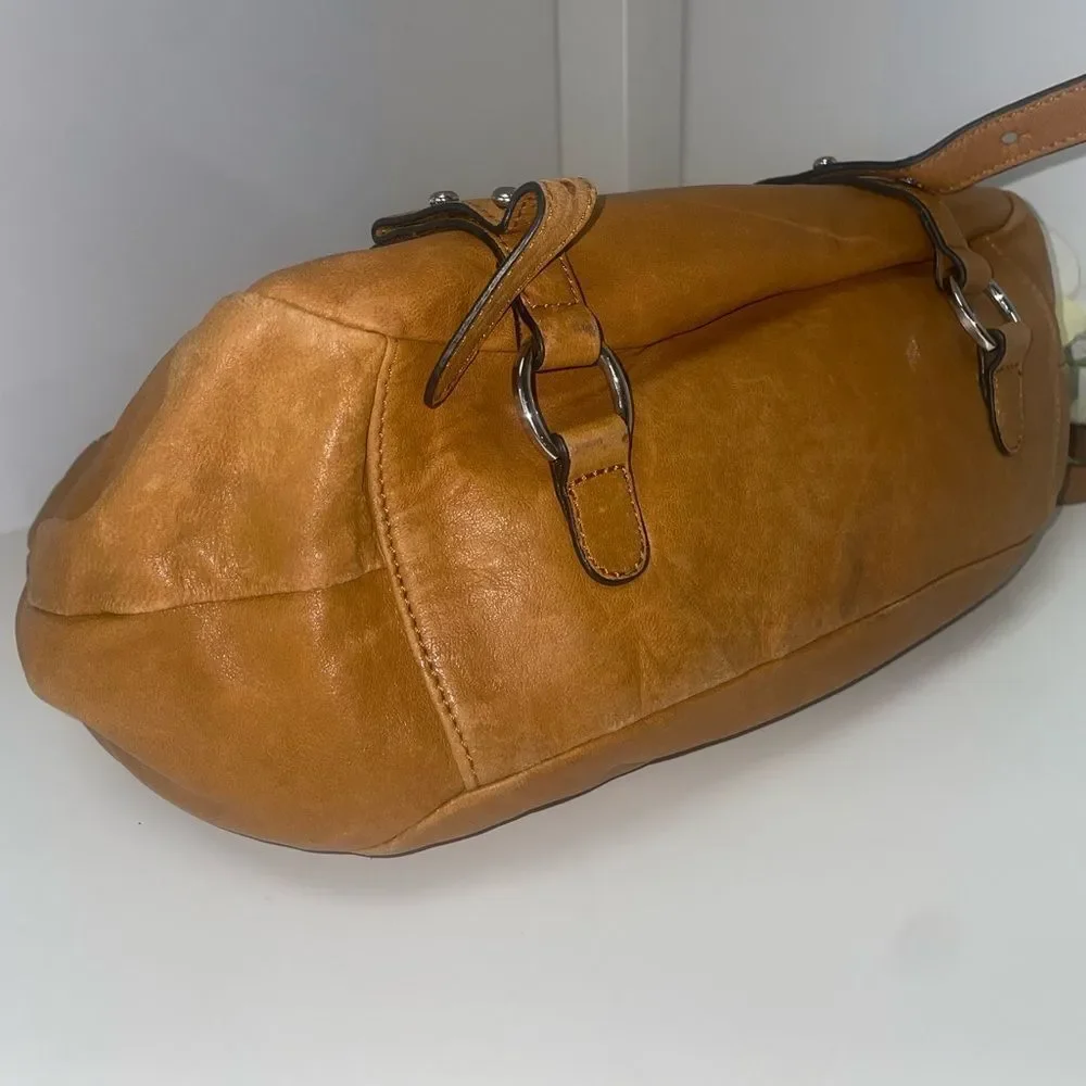 Joelle Hawkins Chic Brown Leather Slouchy Hobo Bag